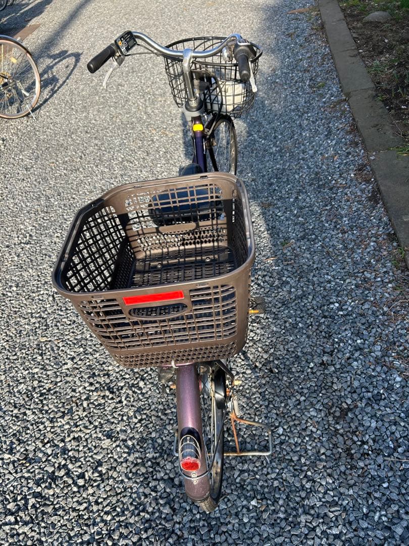 中古 自転車 激安 電動アシスト パナソニック 26インチ 内装3段 紫色