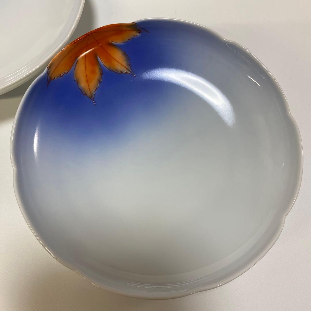 深川製磁　天青の紅葉　銘々皿　5枚セット　もみじ　紅葉　小皿　皿　銘々皿揃