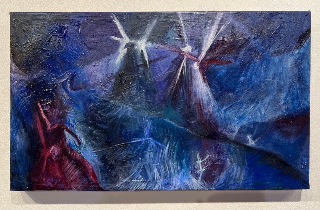 good blue(flozen star) 原画 painting 油絵 星