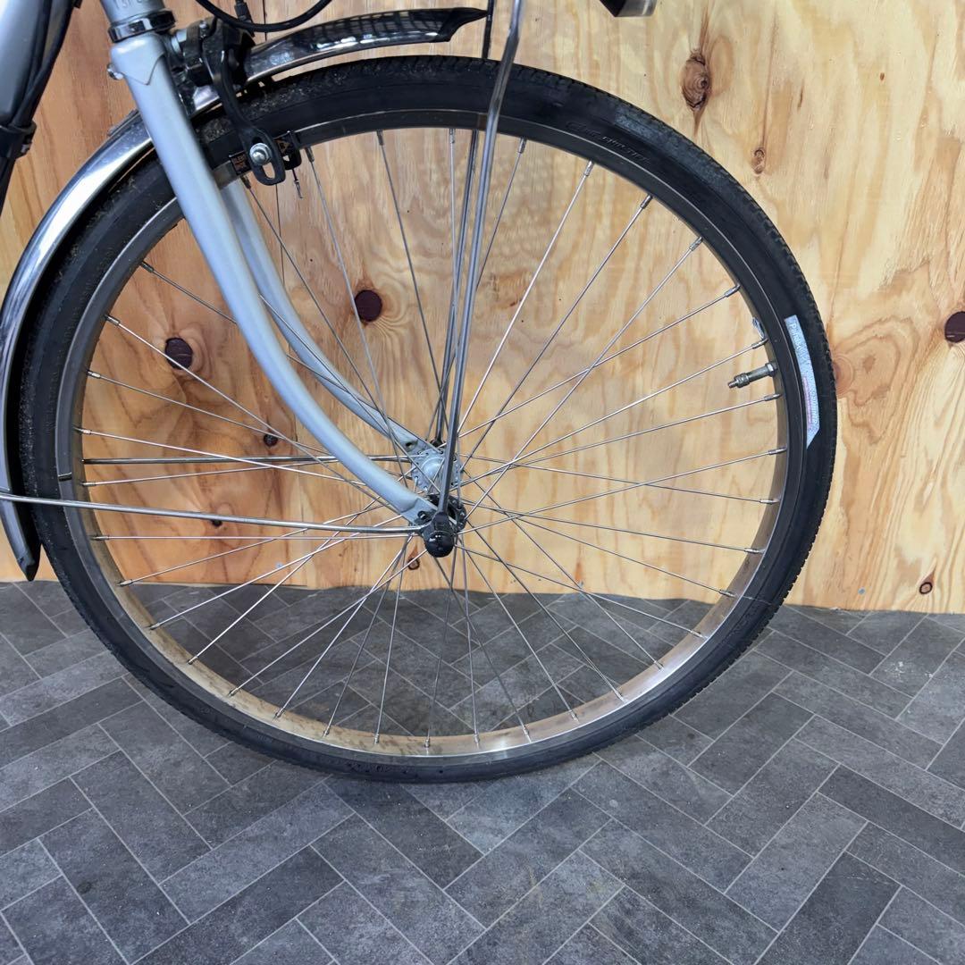 シルバー 電動アシスト自転車 シティタイプ