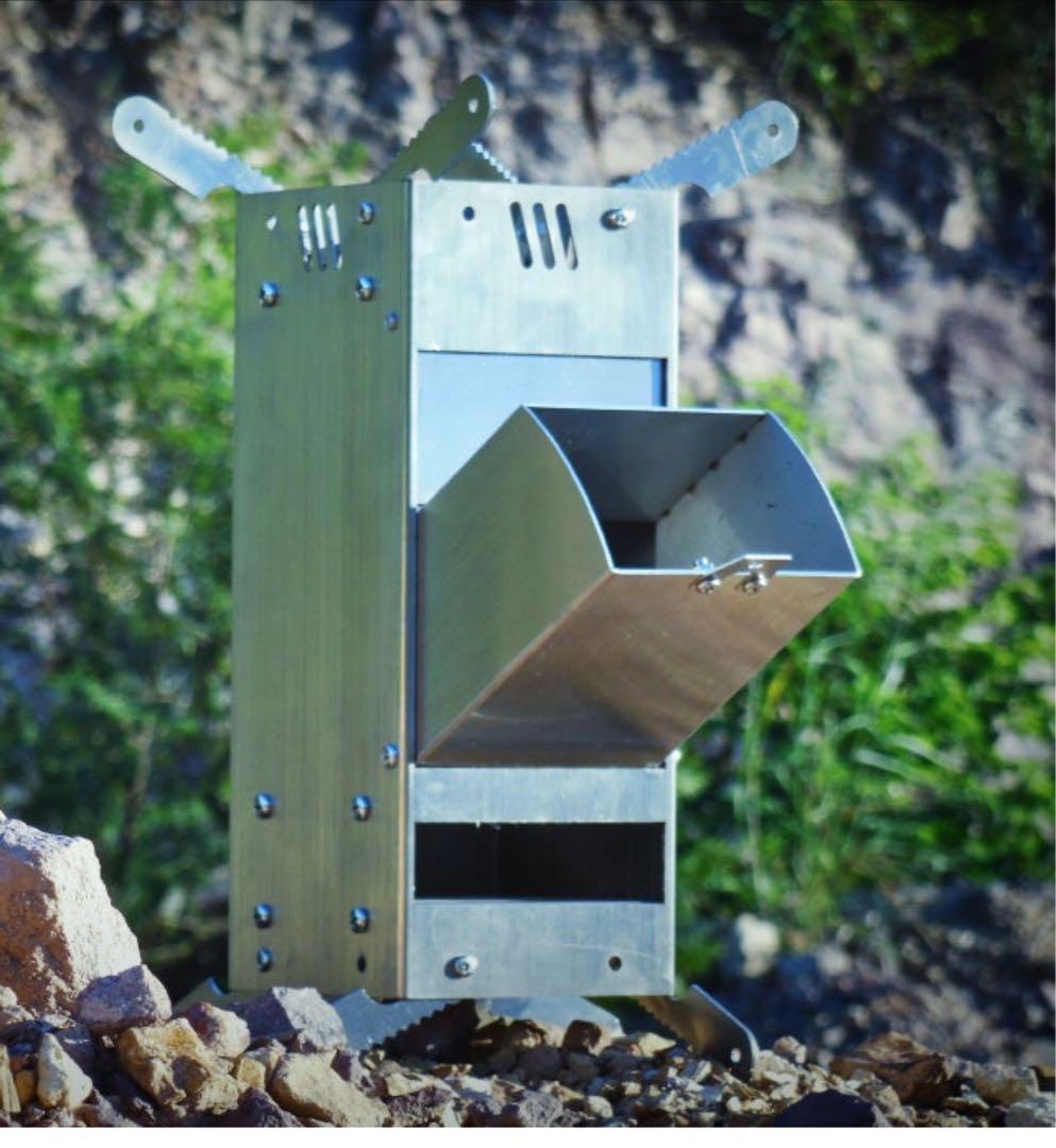 キャンプシーズン 新品 組み立て10秒 超簡単！ロケットストーブ 焚き火