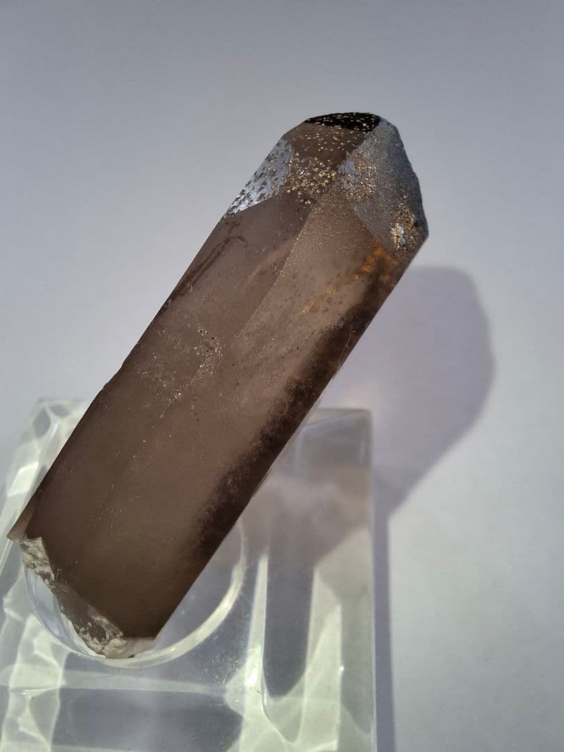 【貴重】煙水晶 左ドフィーネ式双晶 鳥取県 鉱石 原石 国産