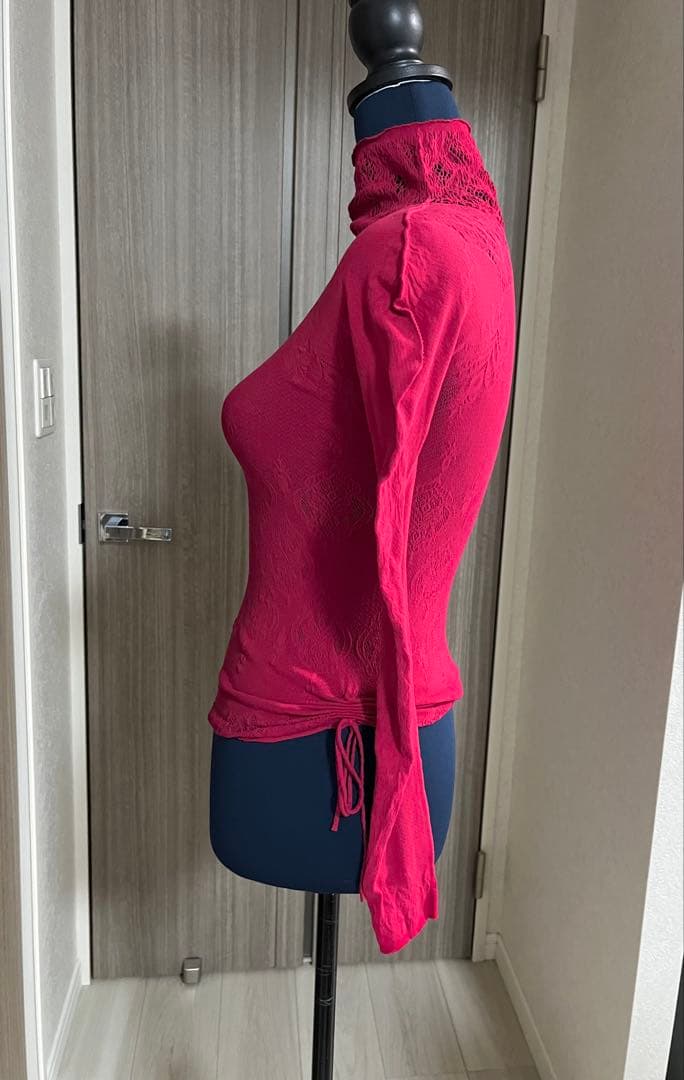 Chacott ノーソーイングニット M レッド　赤ハイネック
