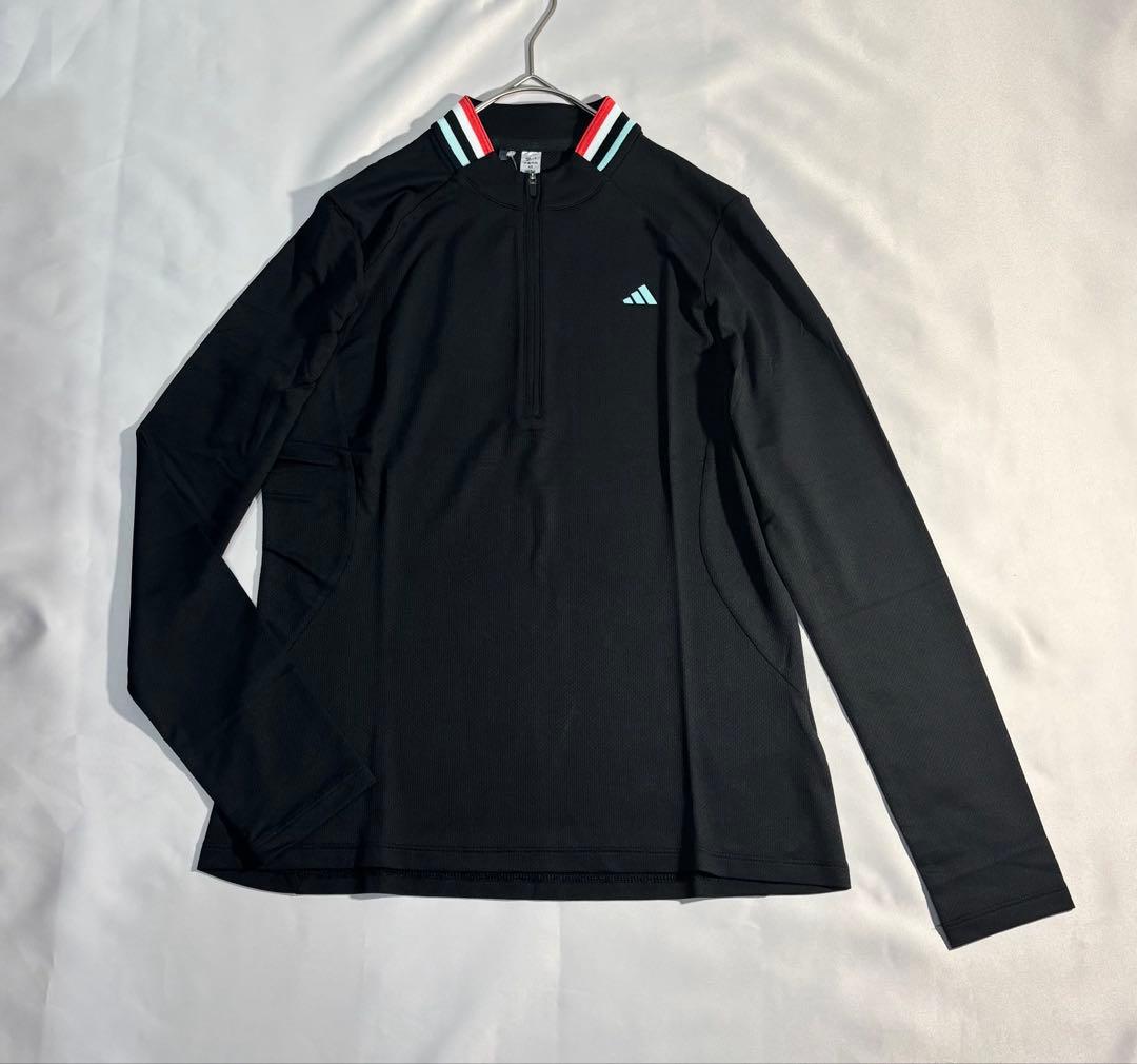 新品adidasゴルフ　薄手ハーフジップシャツ　サイドプリーツスカート　春夏