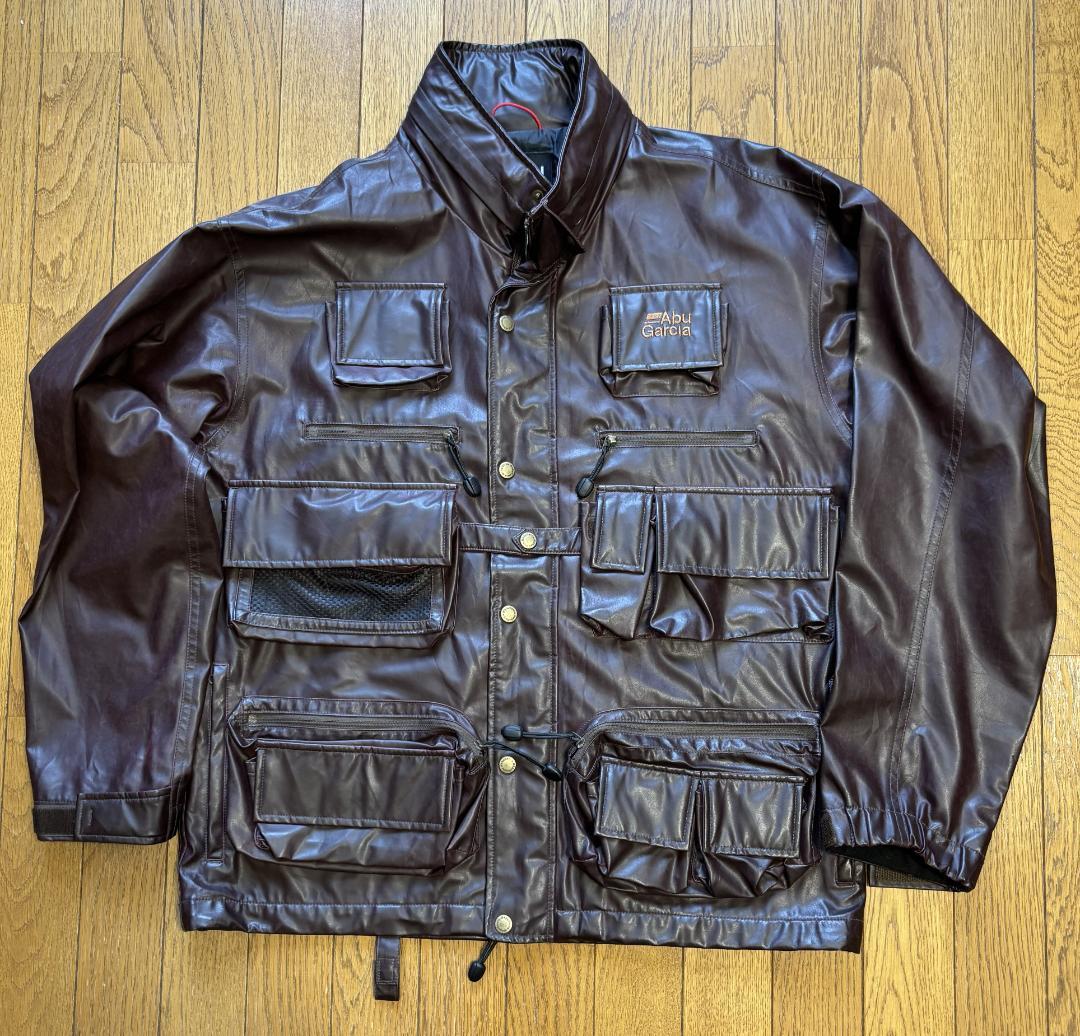 Abu Garcia ポリウレタン加工合皮ジャケット L（実寸XL）