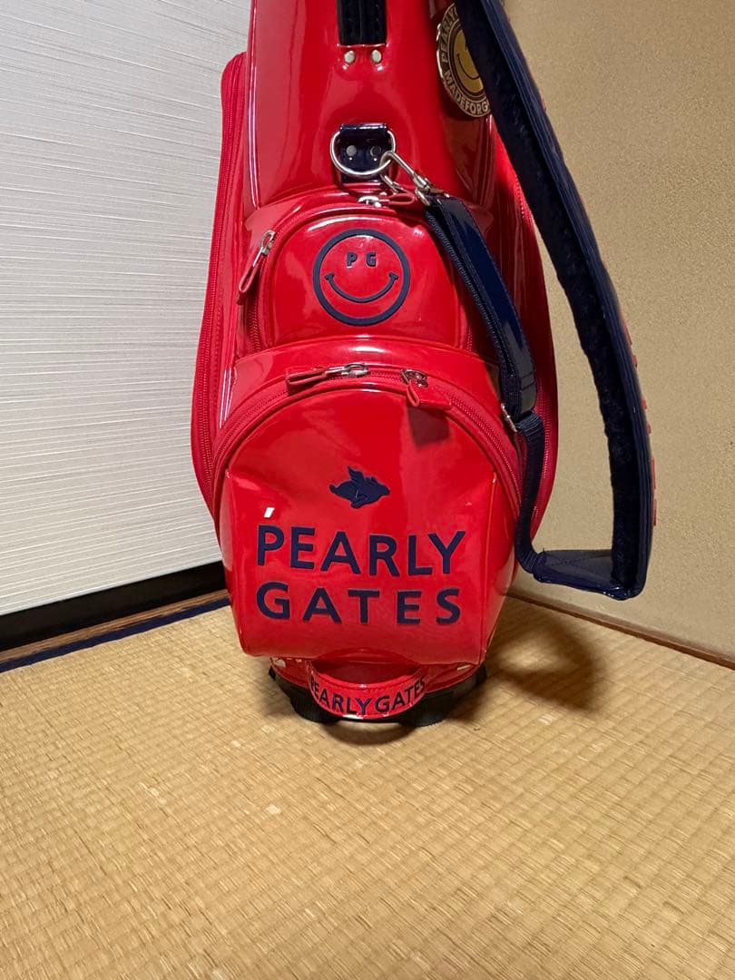 希少　PEARLY GATES ゴルフキャディバッグ エナメル レッド