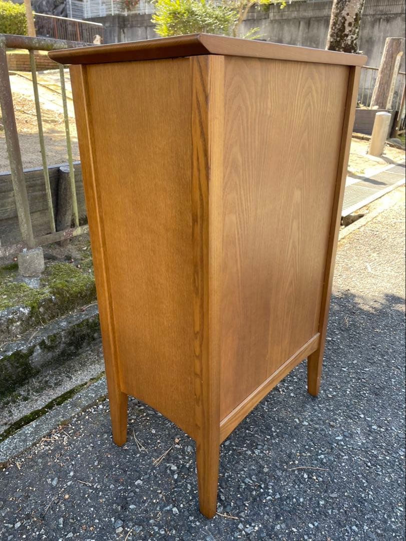 姫路マルニ　アンティーク　ナチュラルウッド 3段引き出しキャビネット