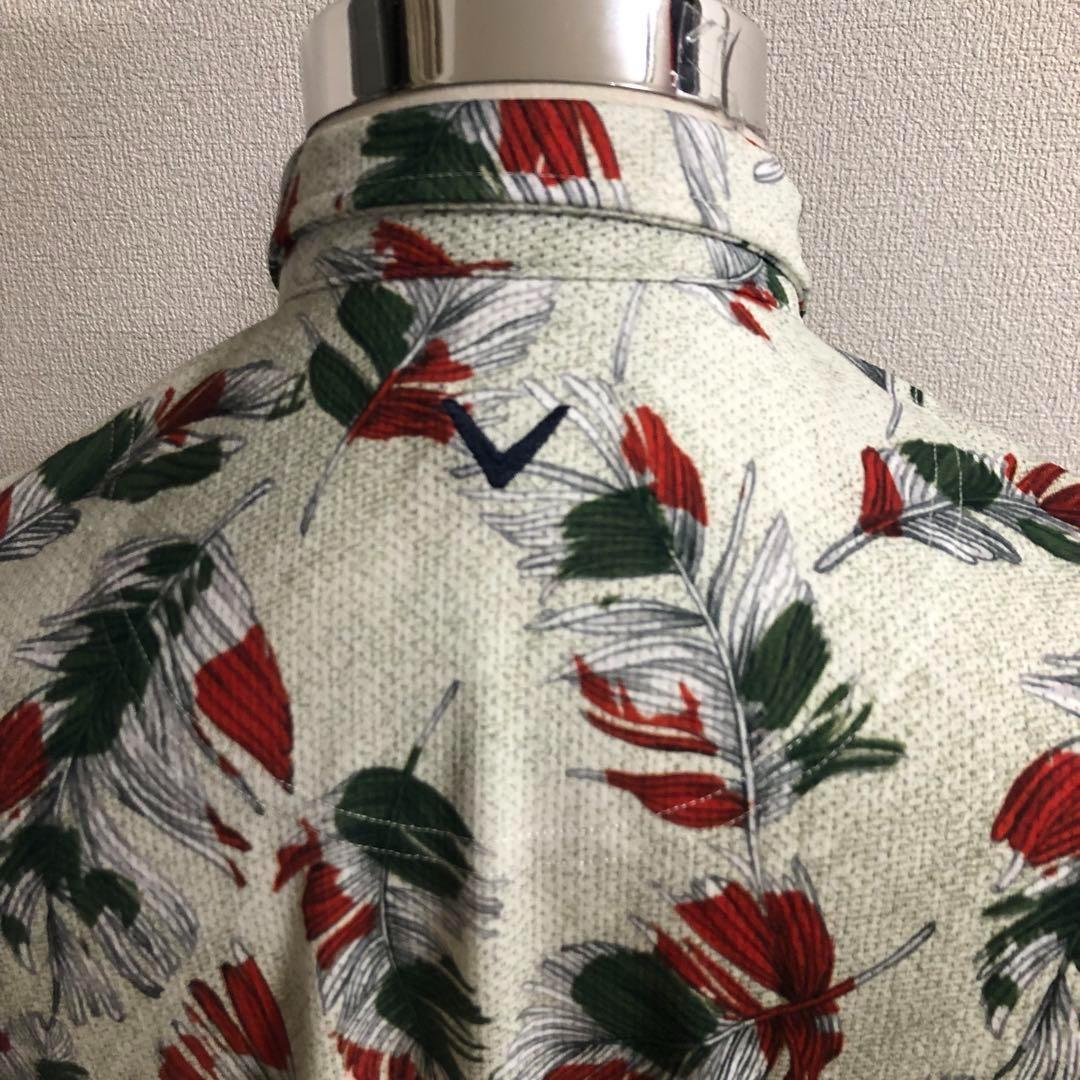 キャロウェイ ゴルフ ポロシャツ フェザー柄 Mサイズ
