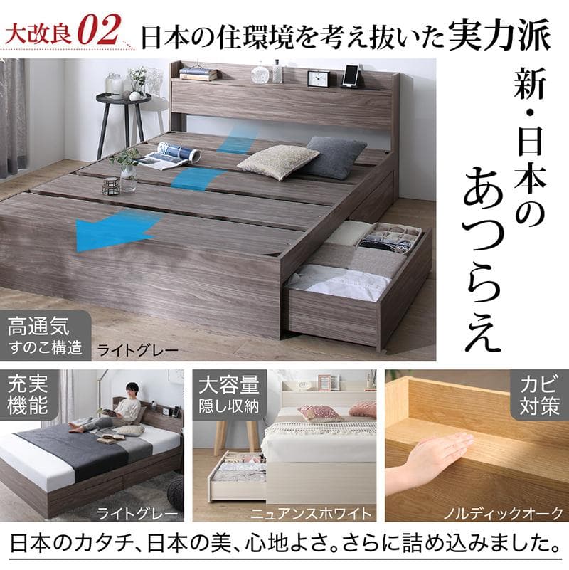 最安値！マットレスなし ダブルベッド 　　収納 コンセント 送料込み！ 28
