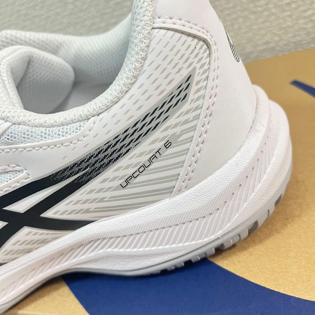 asics アシックス アップコート 6 GS ホワイト ブラック 25.0㎝