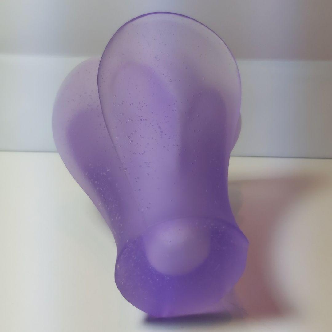 ドーム フランス クリスタル 花瓶 花器 新品 アネモネ パープル 希少 素敵