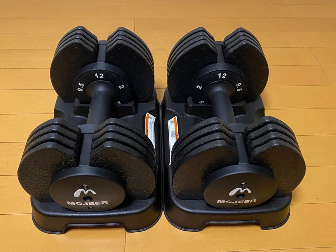 MOJEER 可変式ダンベル12kg 2個セット
