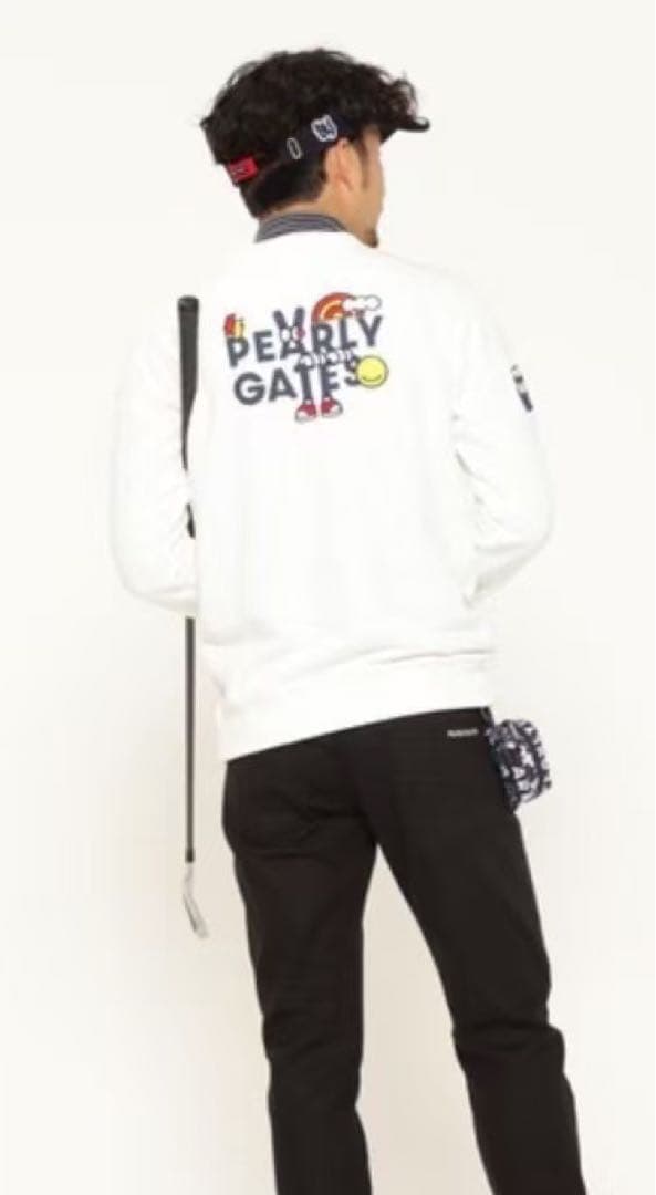 新品 正規品 パーリーゲイツ どうしちゃったPGスウェット 白 サイズ5