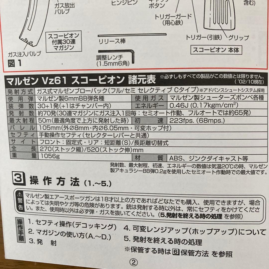 マルゼン.スコーピオンVz61フルオートガスガン.JASG適合+BB弾3000発