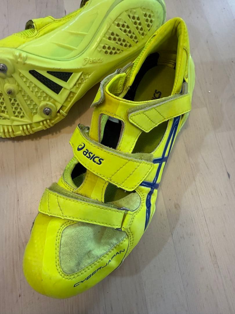 asics CYBERJAPAN スパイクシューズ イエロー　27cm