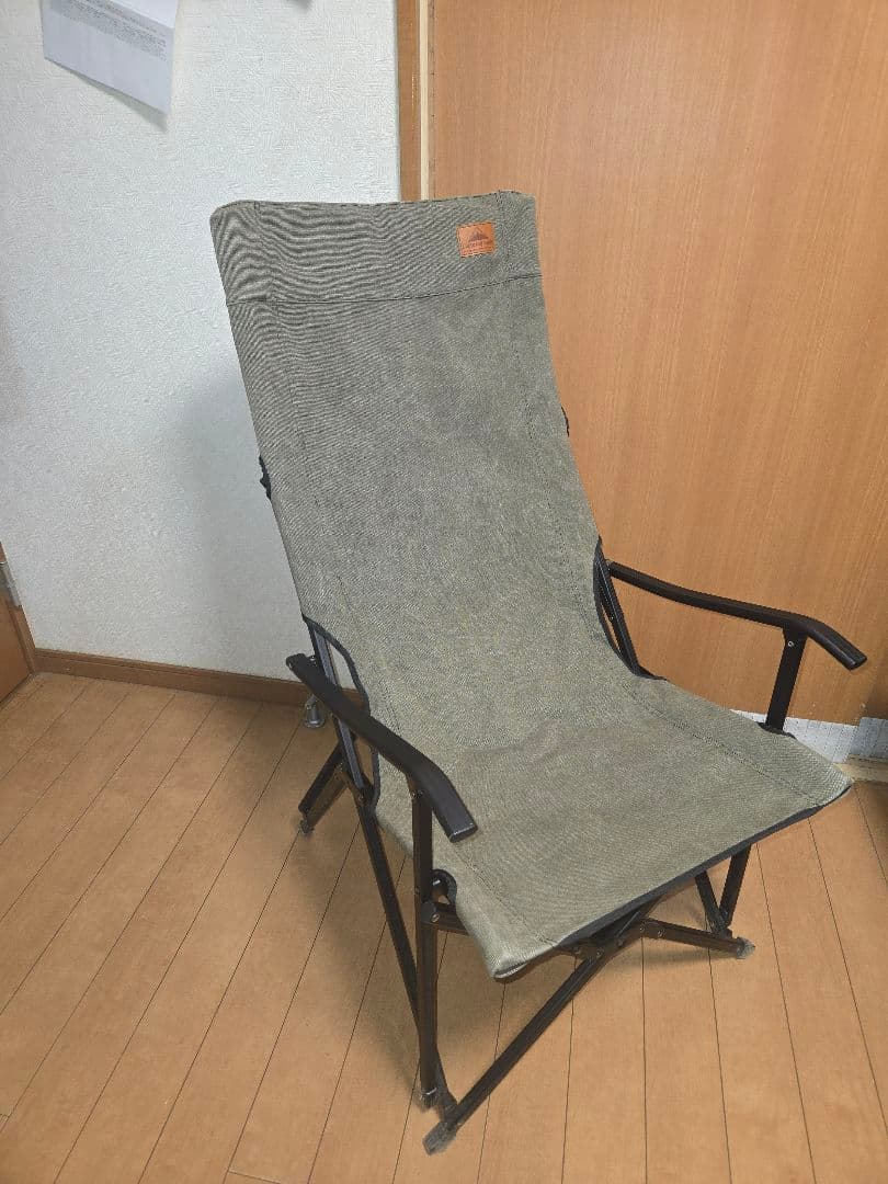 ​キャンピングムーン 焚き火チェア ハイバック コットン 帆布 オリーブドラブ