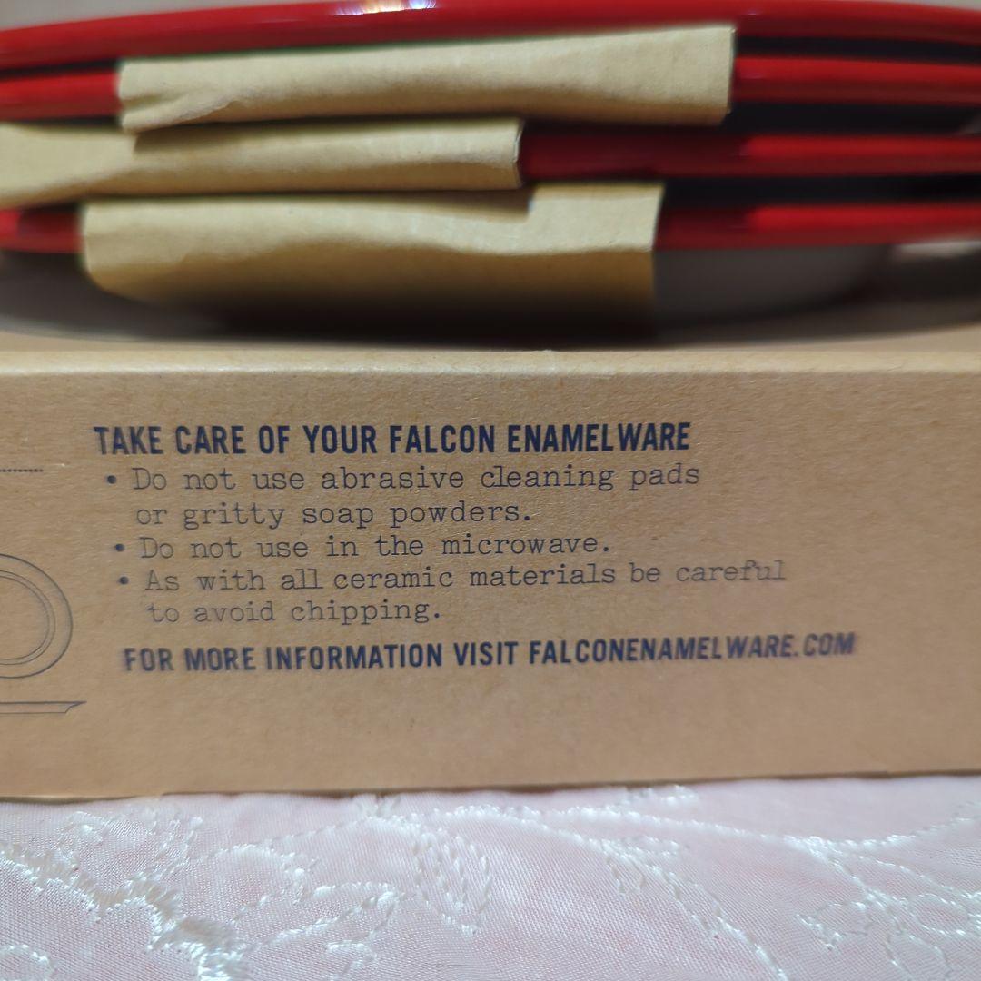 Falcon ホーロー製キャンプ皿 直径24cm・4枚セット・未使用品・元箱入