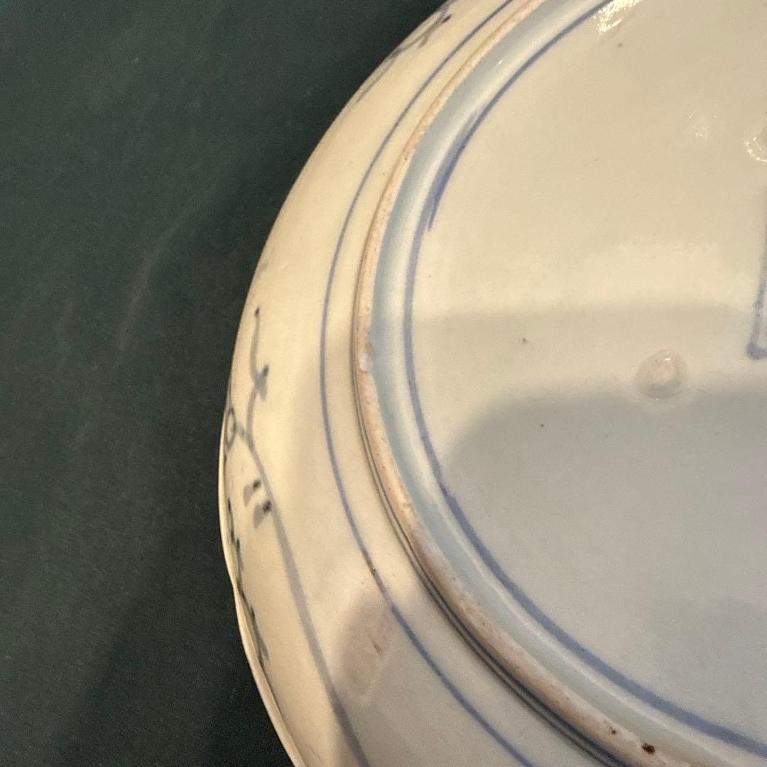 古伊万里　染付　花唐草　8寸皿