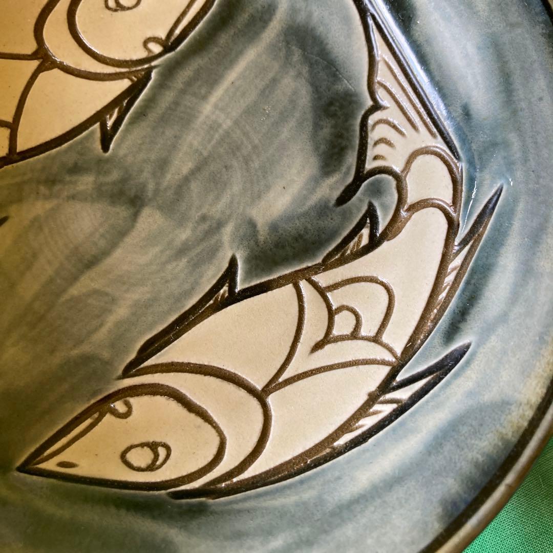 やちむん　壺屋焼　魚紋皿