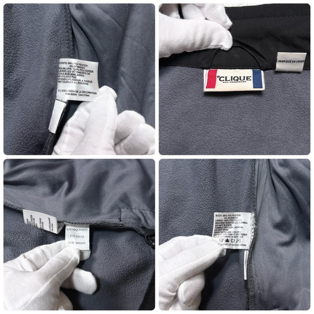 CLIQUE フランス DHL企業ロゴ フルジップジャケット 黒　XL トリコ