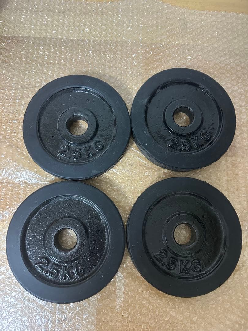 早い者勝ち　約20kg ラバー付きダンベルセット　シャフト付き