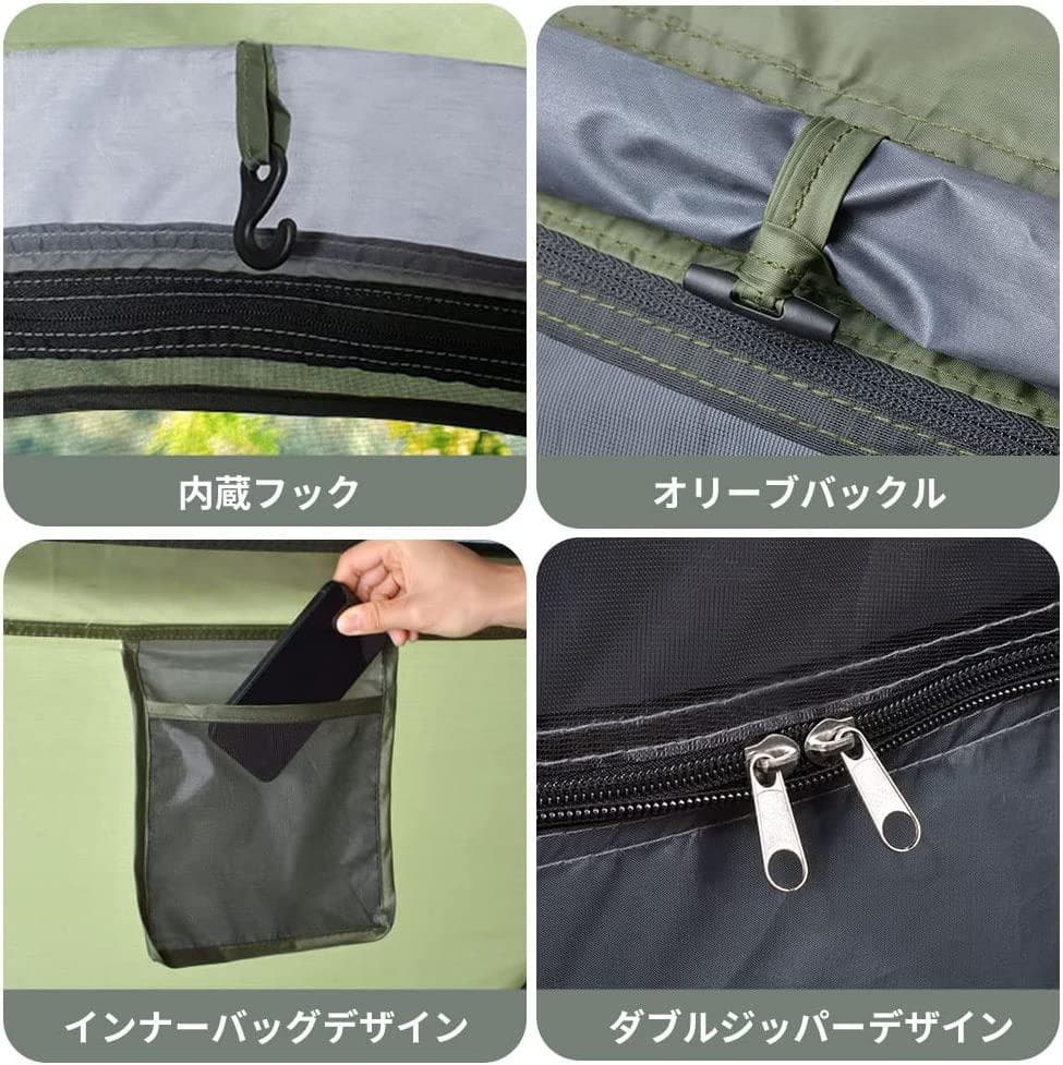キャンプ用　テント　ポップアップテント　uv加工　BBQ　オレンジ&グレー