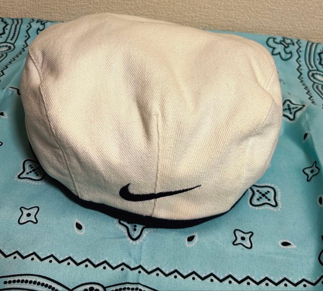 【NIKE】90's・ナイキゴルフ・ハンチング・刺繍・ホワイト・Mサイズ・古着