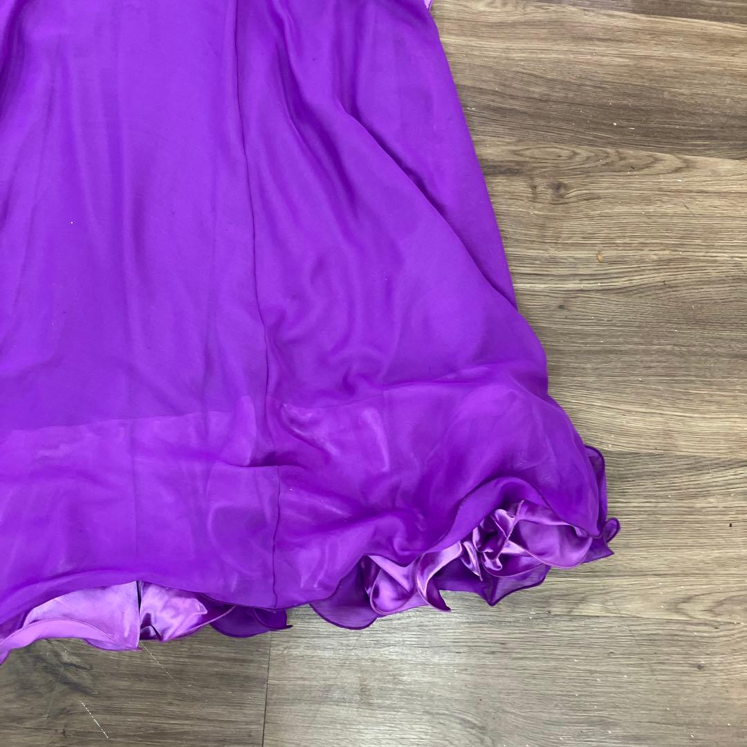 3.4 prima boutique 社交ダンス ドレス パープル ラメレース