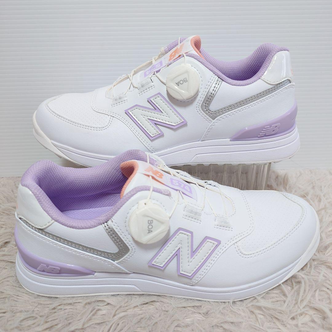 美品 new balance 574 ニューバランス ゴルフシューズ 靴 24