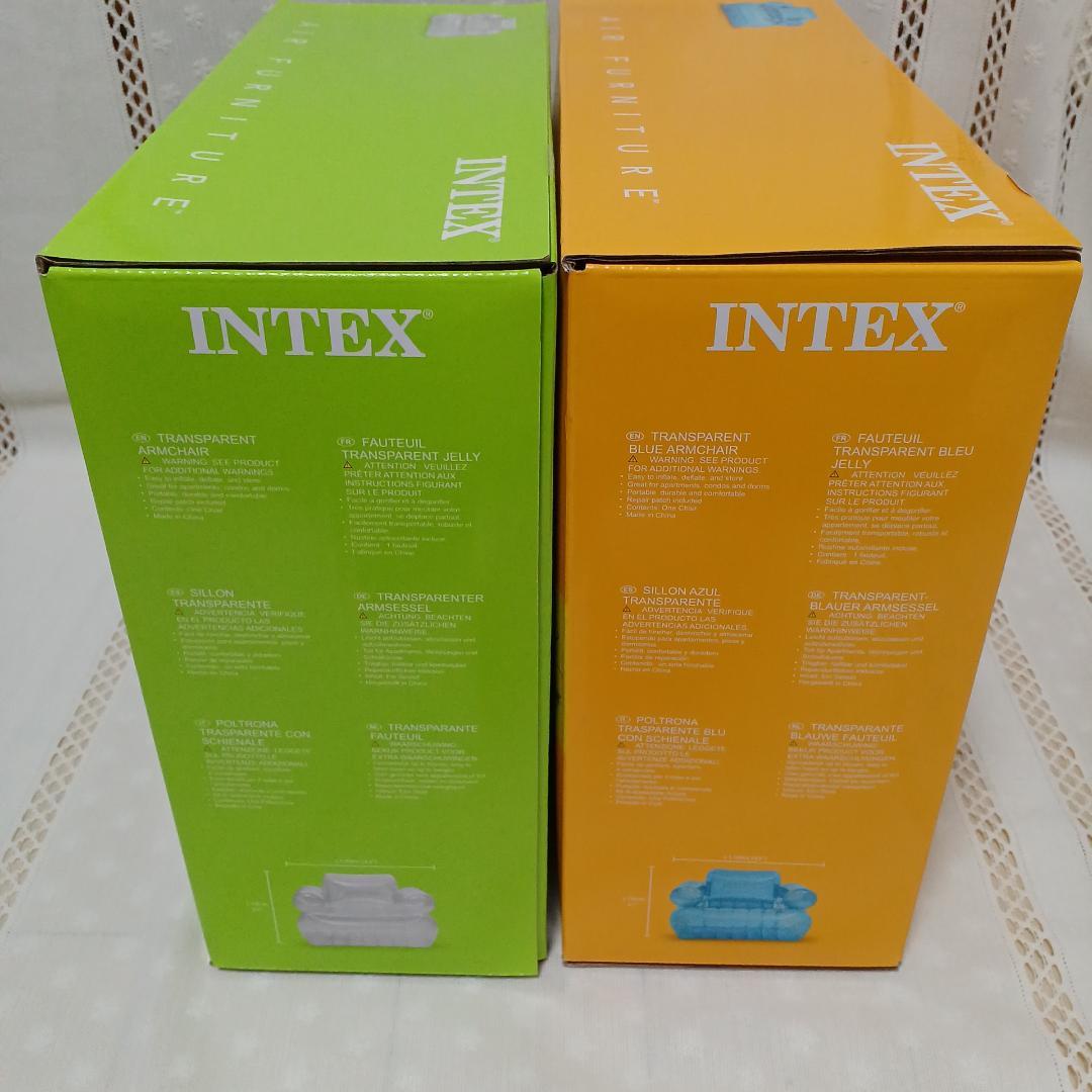 クリアチェア 透明 空気 ソファ INTEX 椅子 夏 海 レジャー2個セット