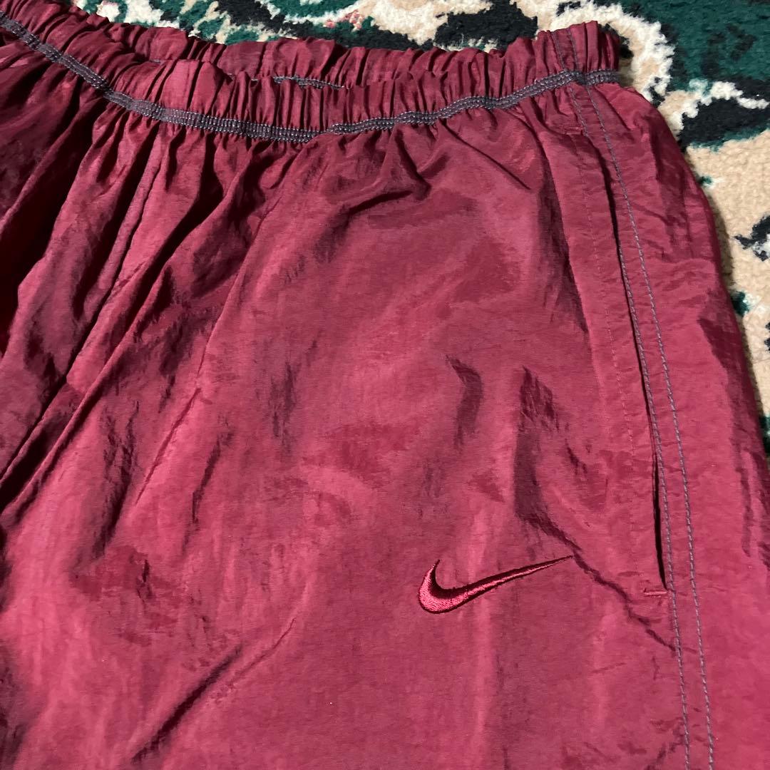 銀タグ NIKE ナイキ　90s ナイロンパンツ バーガンディ