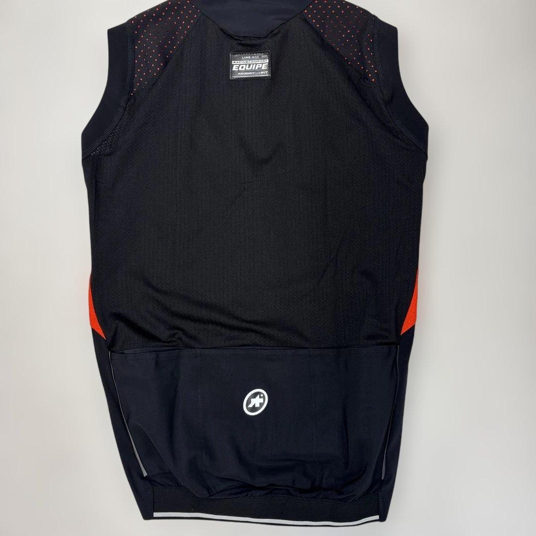 【新品】アソス　サイクルジレ オレンジー/ブラック EQUIPE sサイズ