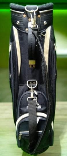 送料無料/美品　adidas キャディバッグ 黒 ストライプデザイン