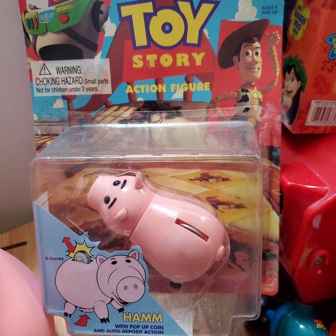 初期レア!THINKWAY トイストーリー ハム HAMMフィギュア貯金箱セット
