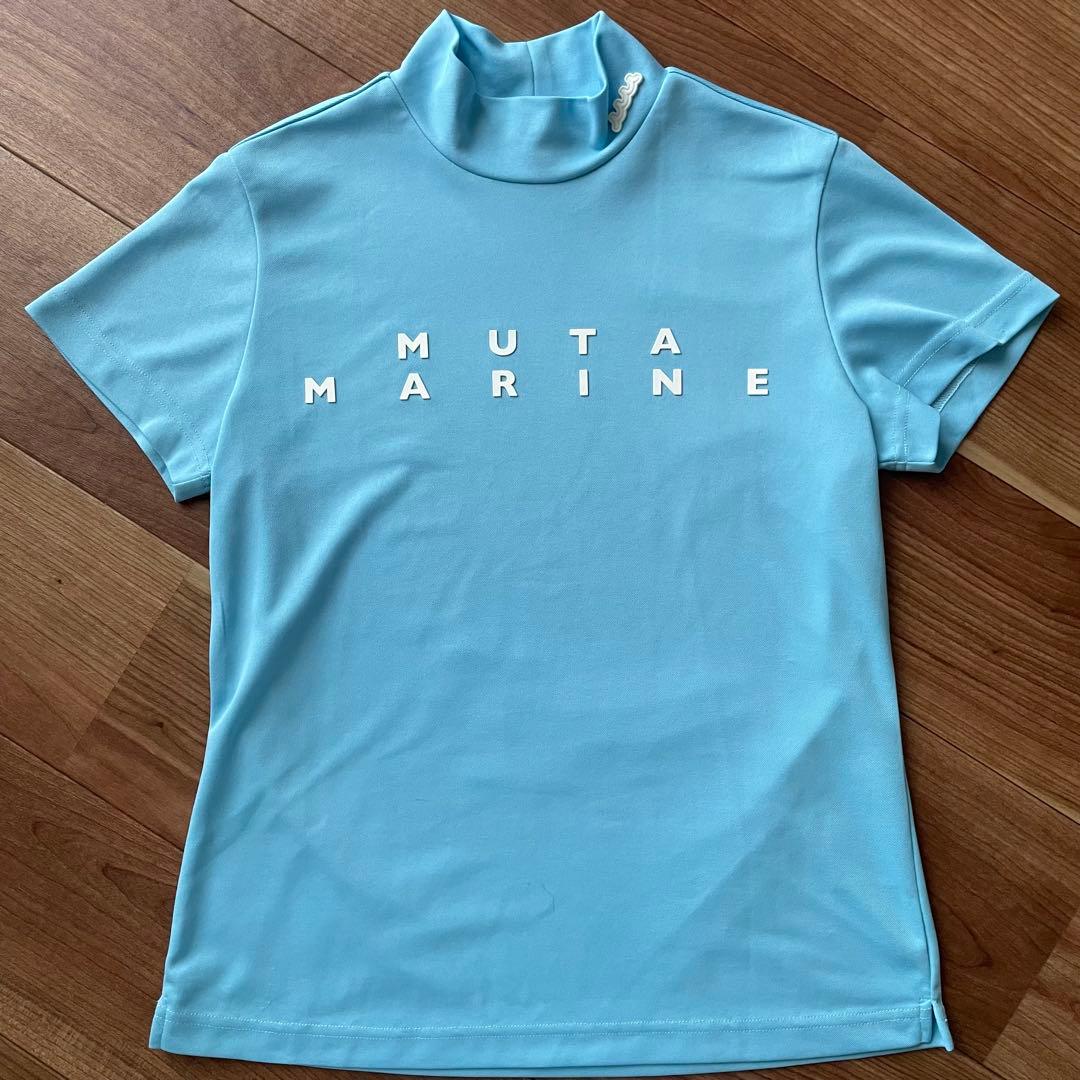MUTA MARINE モックネックシャツ ライトブルー　ゴルフ　レディース