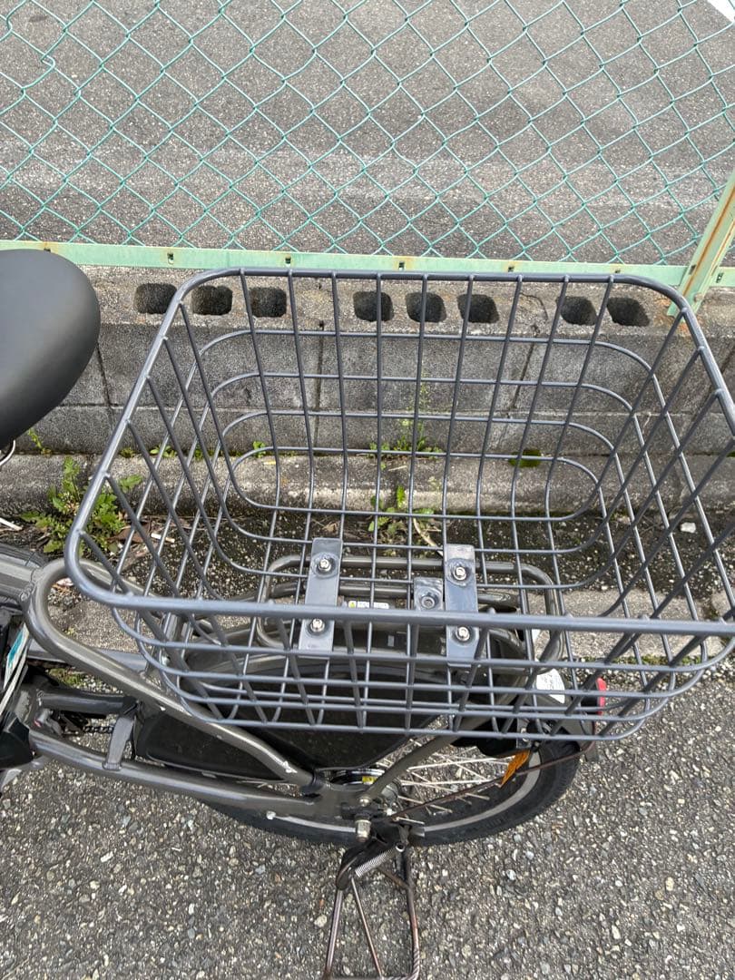 純正チャイルドシート✨ブリヂストンビッケ　子供乗せ電動自転車　グレー　カーキ風