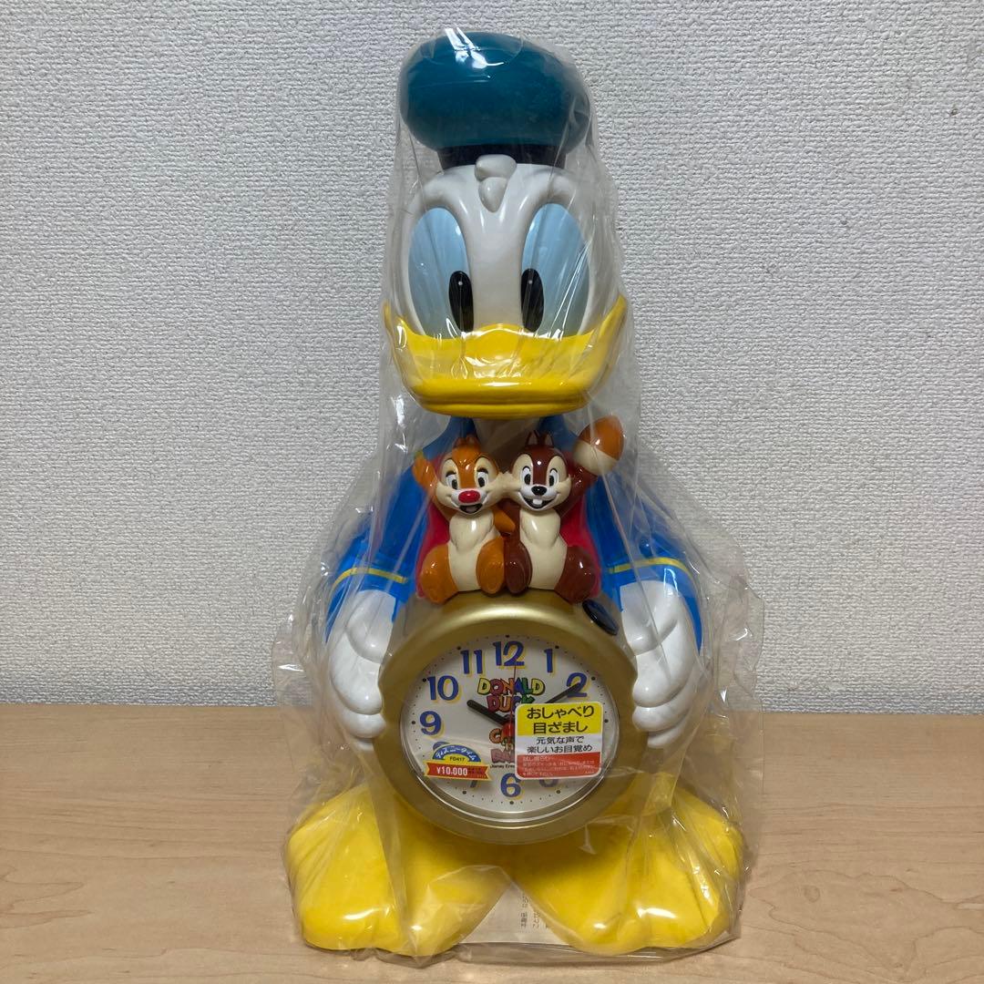 希少品 ディズニータイム おしゃべり目覚まし時計 ドナルドダックとチップ＆デール
