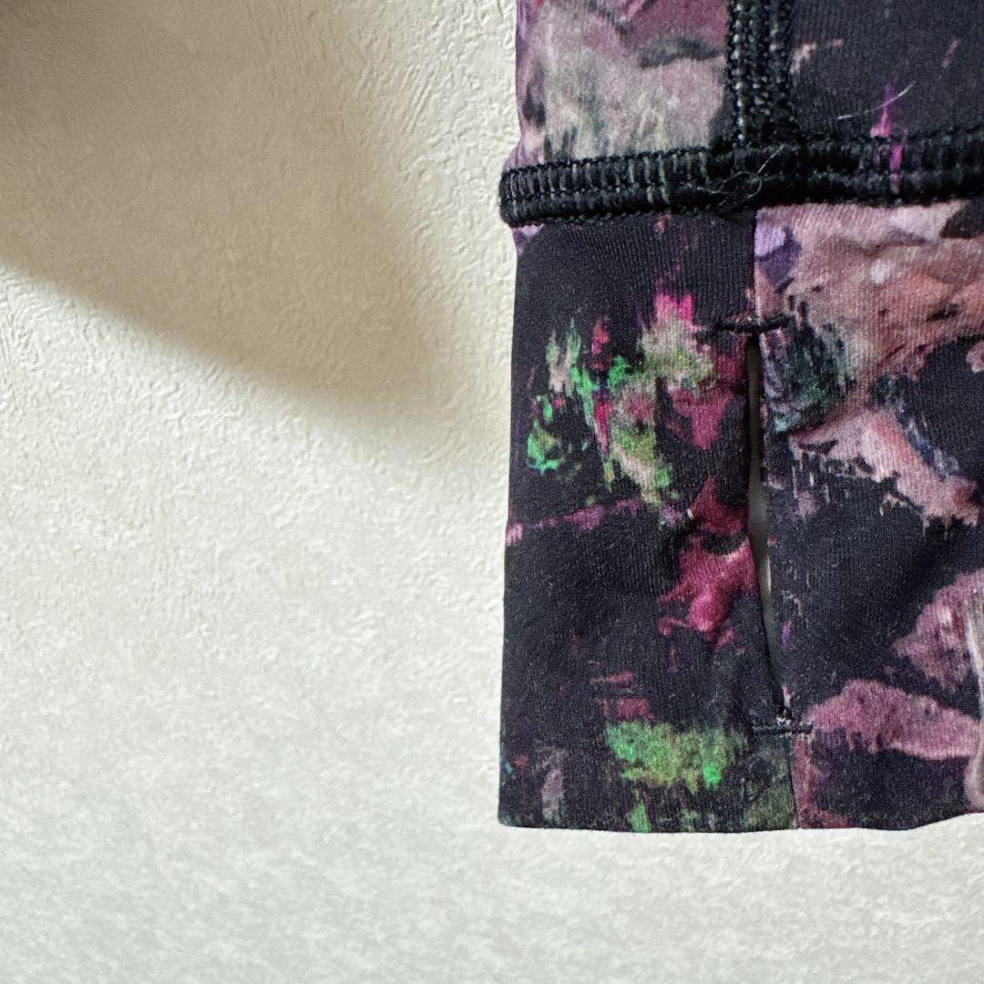 美品✨lululemon ルルレモン 花柄 黒 紫 花 ジャケット 海外古着