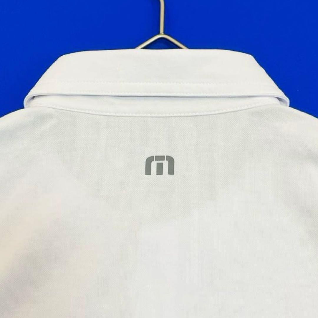 トラヴィスマシュー　半袖ポロシャツ　M ホワイト&グレー系　バイカラー
