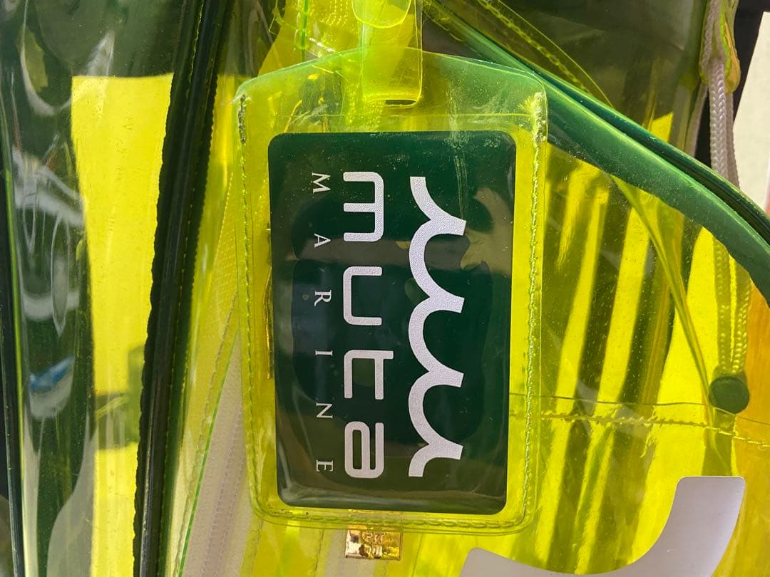 muta MARINE キャディバッグ 透明・黄色　ヘッドカバー付き
