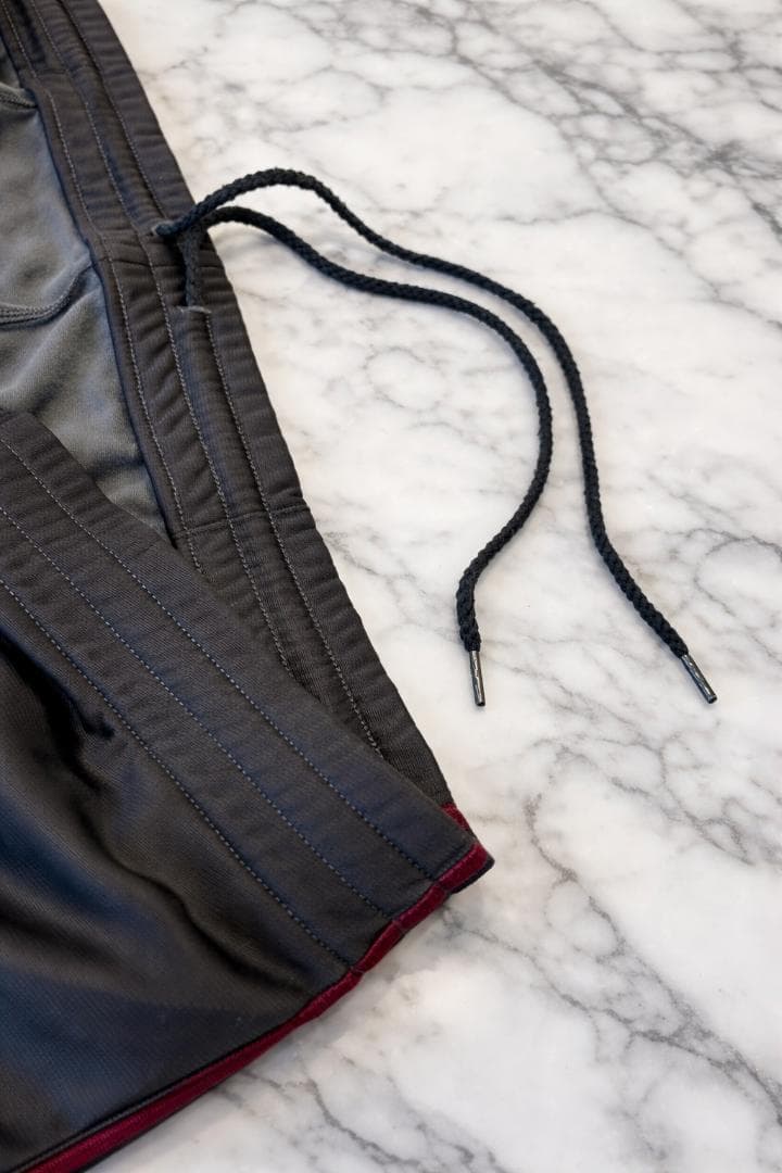 00s adidas トラックパンツ フレア L グレー×ボルドー Y2K