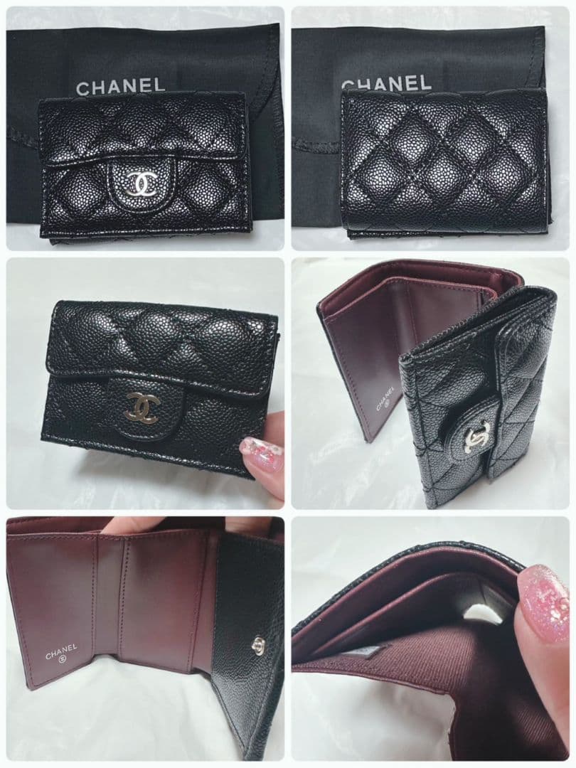 CHANEL ノベルティブラック キルティング レザーコンパクト財布