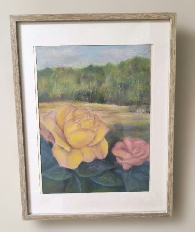 癒しのパステル画　薔薇