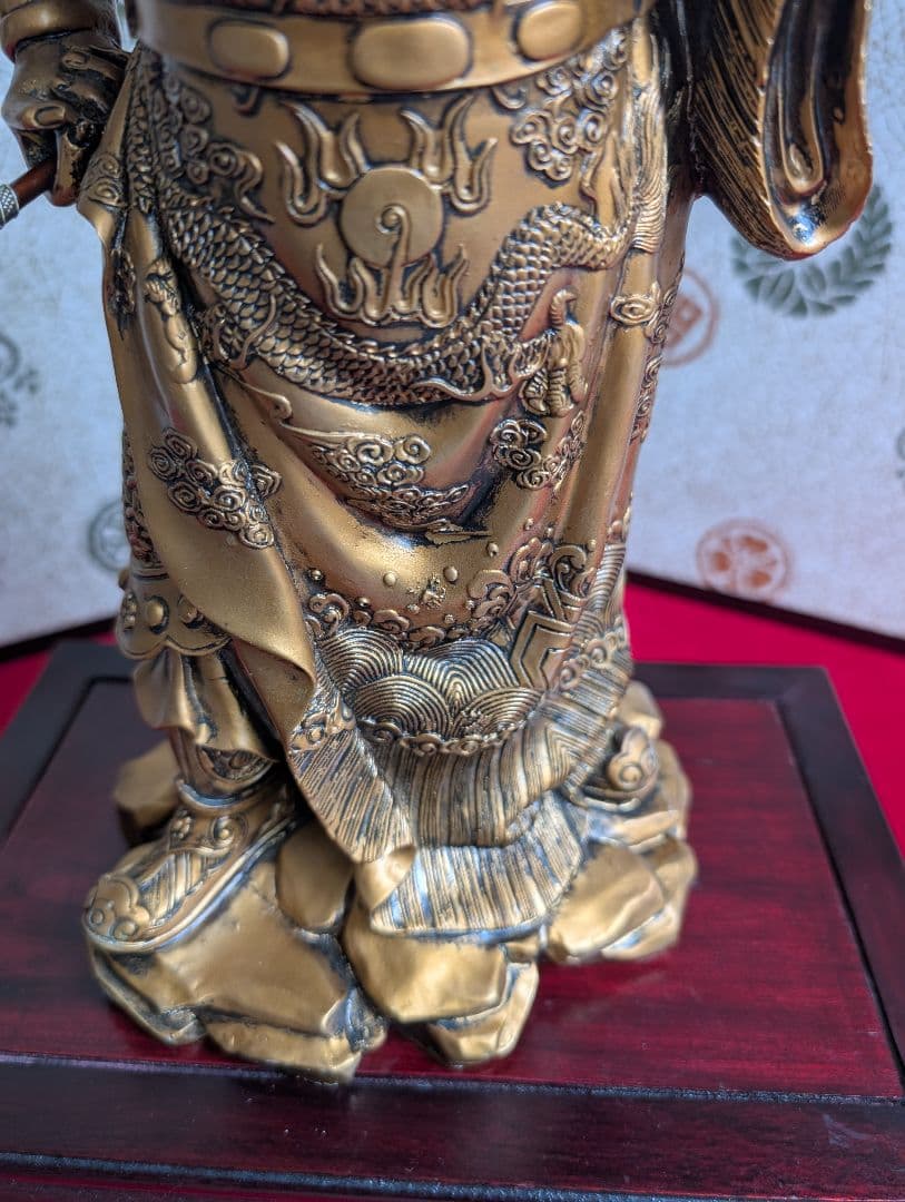 工芸　彫刻　関羽　関公　三国志　置物　立像