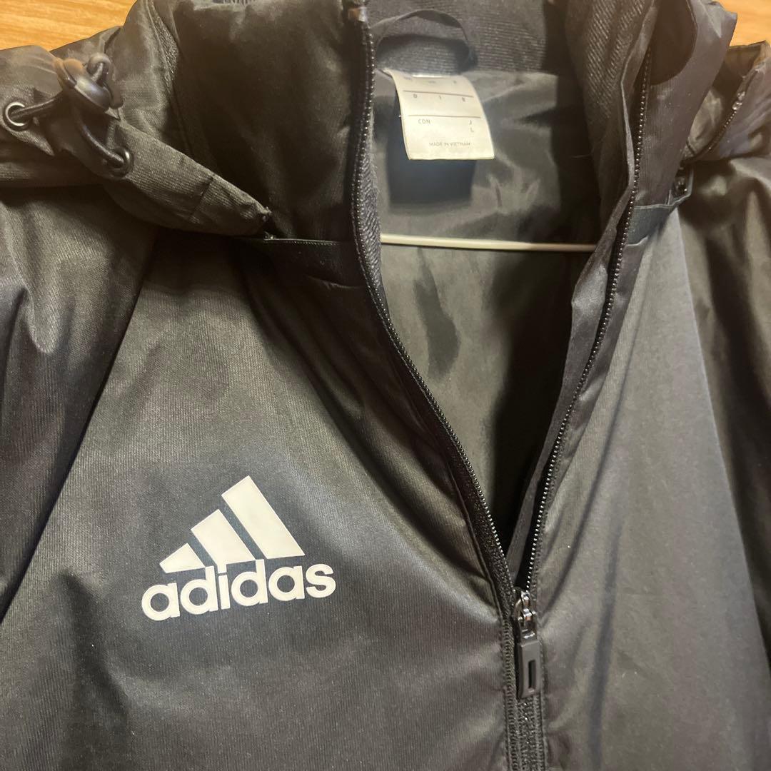 adidas ブラック ベンチコート L レディース