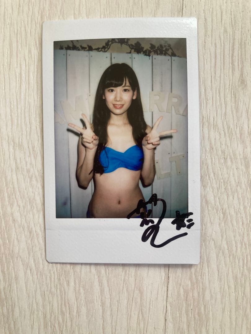 明里つむぎ サイン入りA4ポップ＆サイン入りチェキ、写真セット