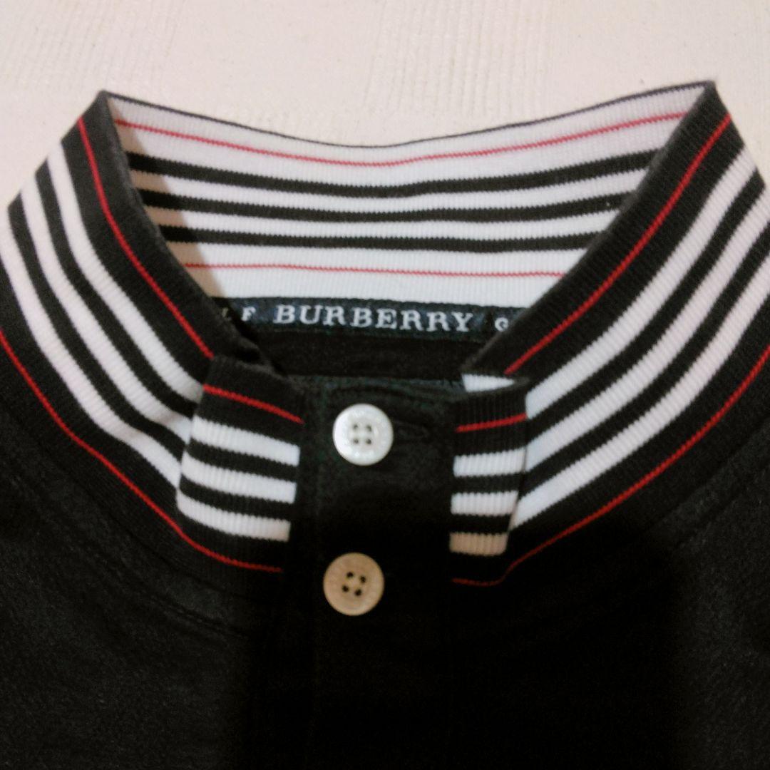 希少★BURBERRY GOLF ポロシャツ 襟ストライプ ホースロゴ L