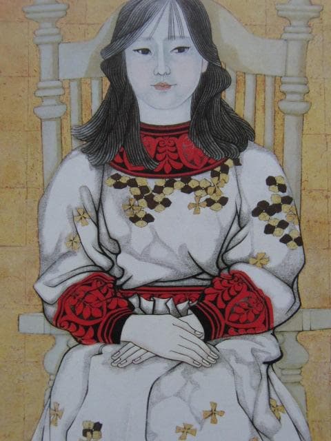 大日躬世子、【佳日】、希少な大判額装用画集より、美品、日本人画家