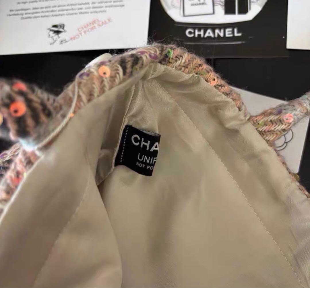 CHANEL ピンク　シャネルビューティーノベルティバッグ　ツィードスパンコール