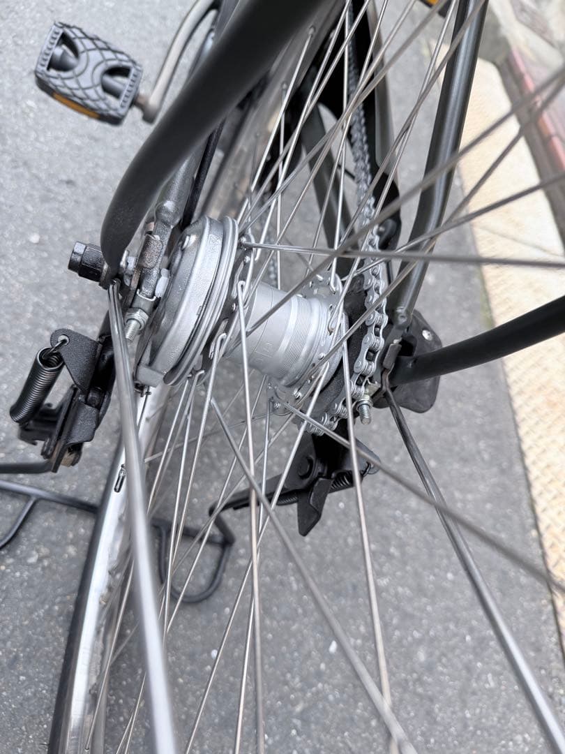 子供乗せ　パナソニック　電動アシスト自転車 ダークグレー 前バスケット付き